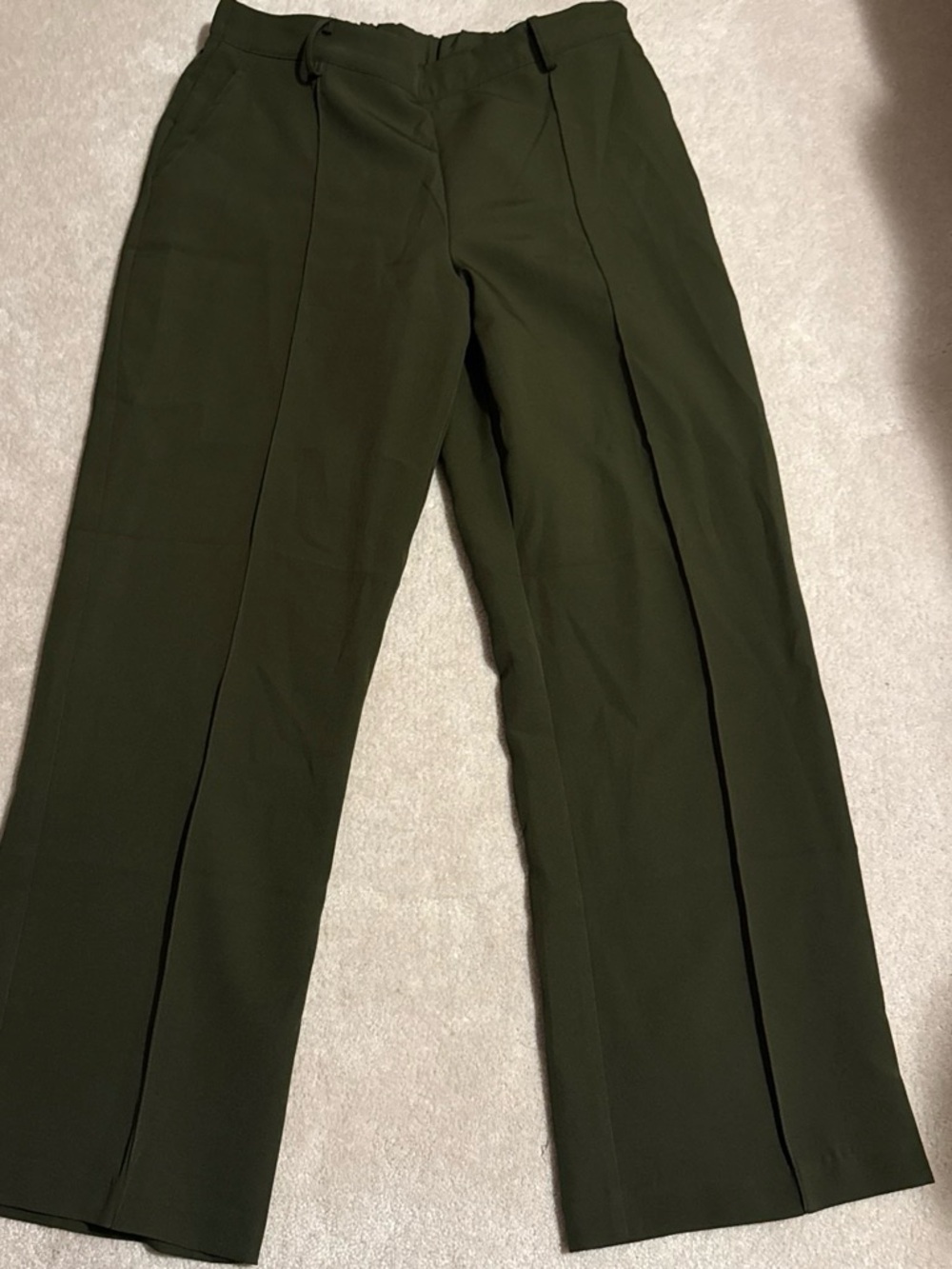 Women's Olive Green Tailored Dress Pants